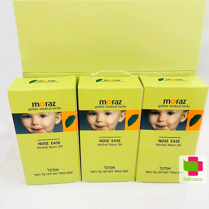 Tinh dầu Moraz Nose Ease, Israel (10ml) giảm sổ mũi, nghẹt mũi cho trẻ từ 1 tuổi