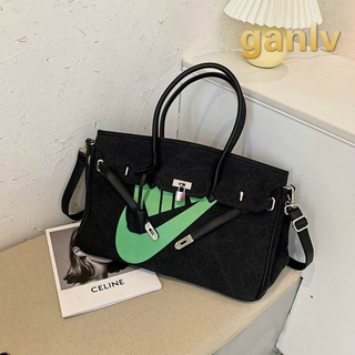 Ganlv PU Leather Messenger Bag Nike large capacity Travel Backpack