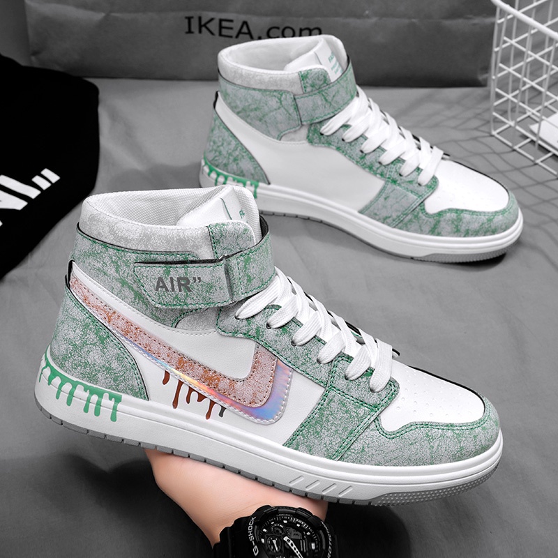 Giày thể thao cổ cao thiết kế mới thoáng khí chống trượt size 39-44 dành cho nam