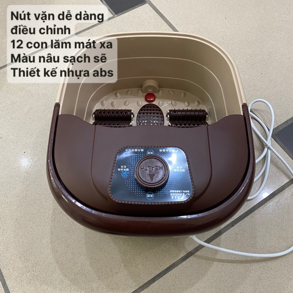 Bồn ngâm chân massage hồng ngoại 12 con lăm mát xa lòng bàn chân, sục khí, nút vặn dễ dàng sử dụng