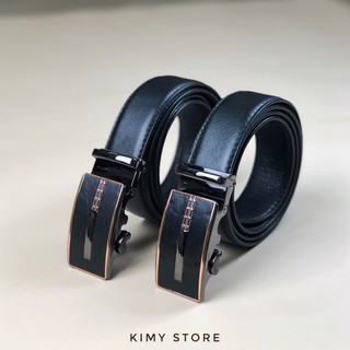 Thắt lưng nam da bò mặt mix da thật - Dây lưng nam da thật xuất khẩu - Kimy store