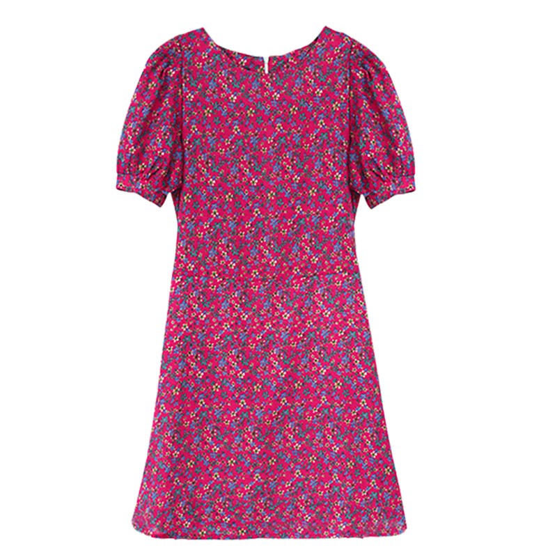 (ORDER) Váy MORAN xòe ngắn thắt eo hoa nhí màu hồng tím retro điệu đà năng động mùa hè Hàn Quốc