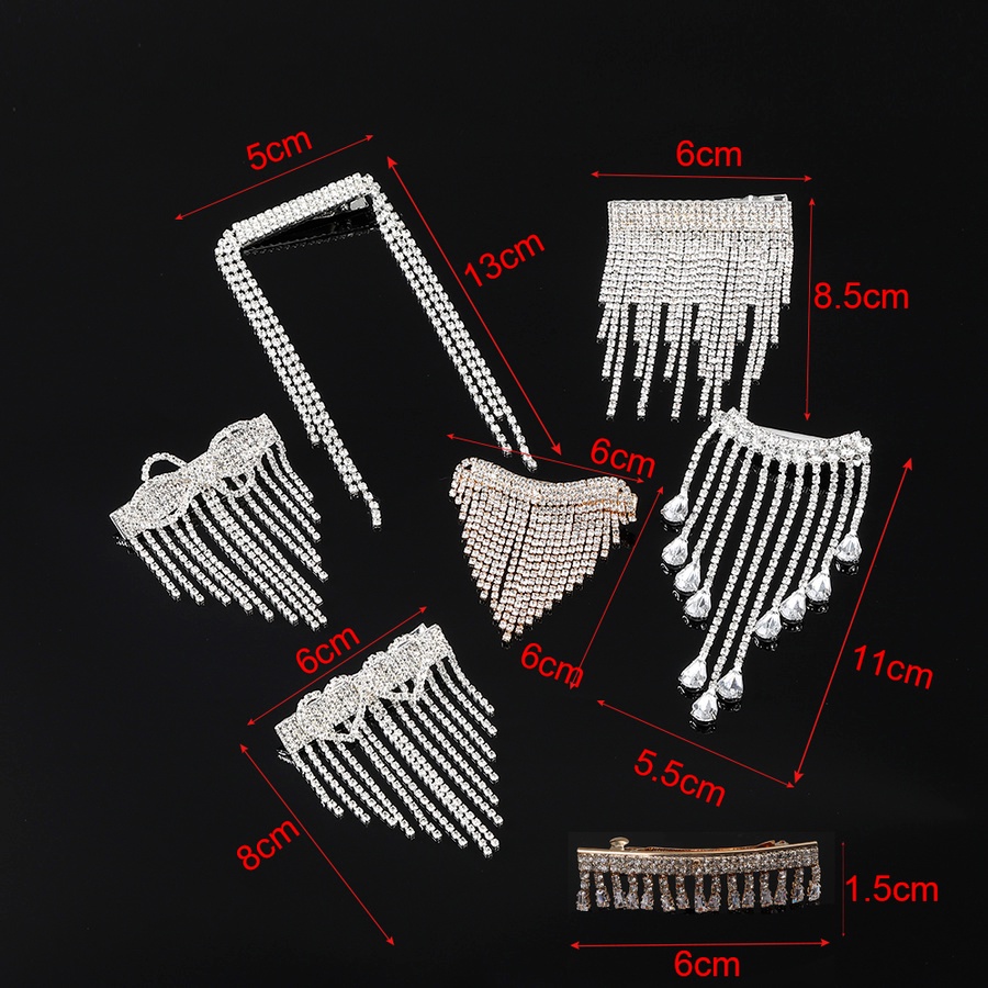 Kẹp tóc hình cánh thiên thần đính kim cương giả phối tua rua thời trang dành cho nữ