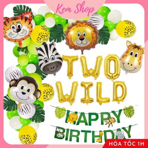 Bóng hình con vật, con thú chủ đề rừng xanh siêu ngộ nghĩnh đáng yêu vui nhộn trang trí sinh nhật cho bé - Kem Shop K228