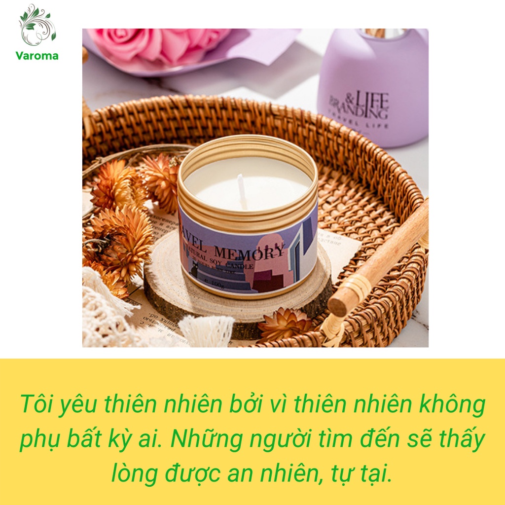 Nến Thơm Phòng VaromaS TRAVEL MEMORY Phụ Kiện Decor Thiên Nhiên Khử Mùi Thơm Phòng Ngủ Cao Cấp Sang Trọng NEN15 50g