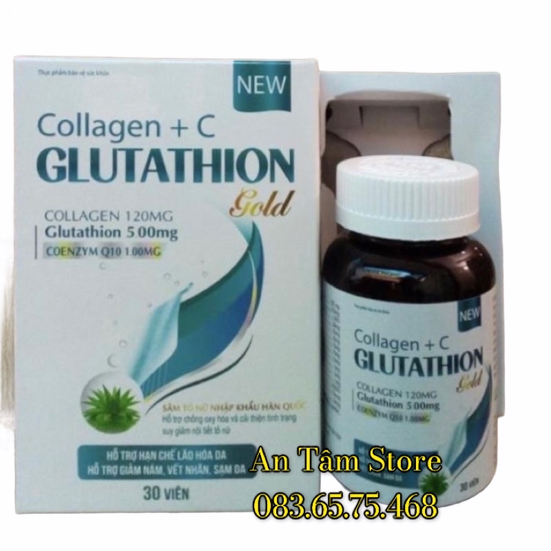 Collagen + C GLUTATHION đẹp da, sáng da, hạn chế lão hoá da hiệu quả Lọ 30 viên | BigBuy360 - bigbuy360.vn