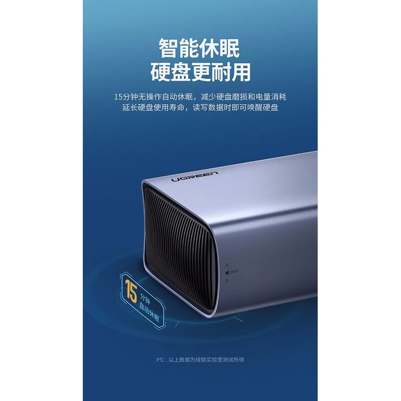 3.1 usb type c box dock đựng 2 ổ cứng hỗ trợ raid Ugreen 60532 CM249