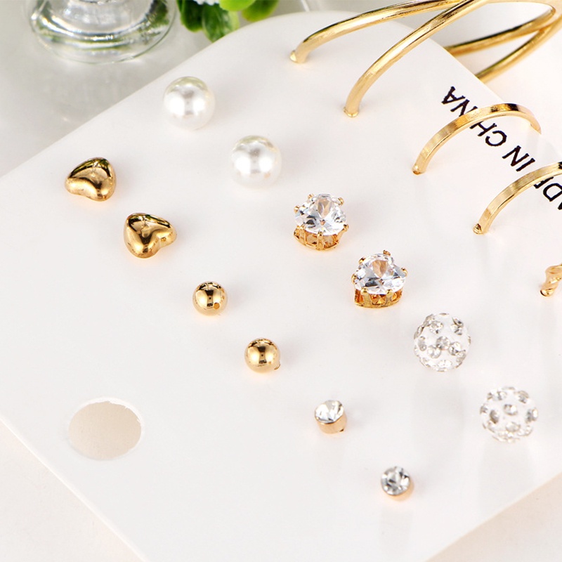 Set 18 Khuyên Tai Hợp Kim Đính Hạt Ngọc Trai Thời Trang 2022