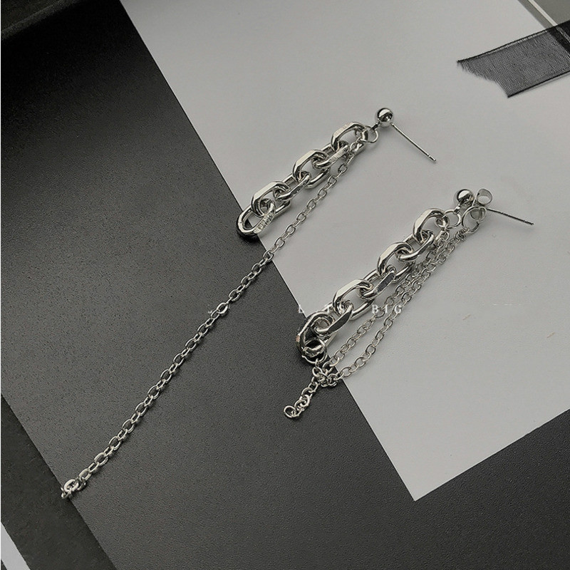 Khuyên Tai Chuỗi Không Đối Xứng  191013Khuyên Tai Dáng Dài Phong Cách Hàn Quốc Độc Đáo Thời Trang