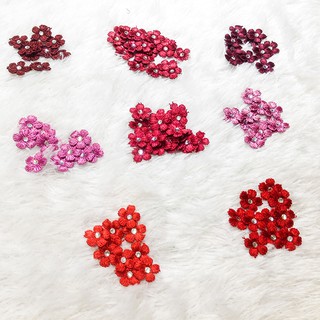 Gói 5 bông thêu 3D hoa mai đính áo kết trang trí trang phục