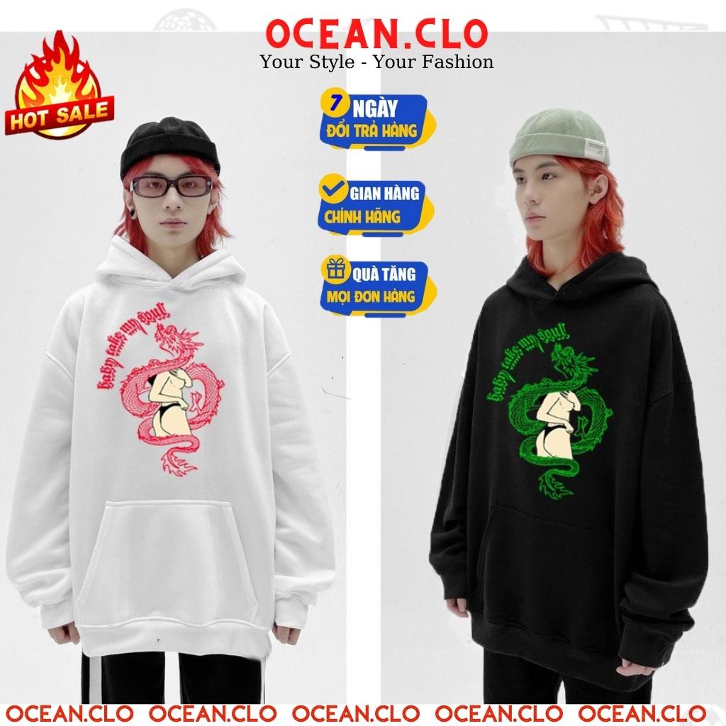 Áo Hoodie GANGS DRAGON Ulzzang - Áo Khoác Nỉ Unisex 6 màu Siêu hot BRAND ( có form rộng XL ) - OCEAN.CLO