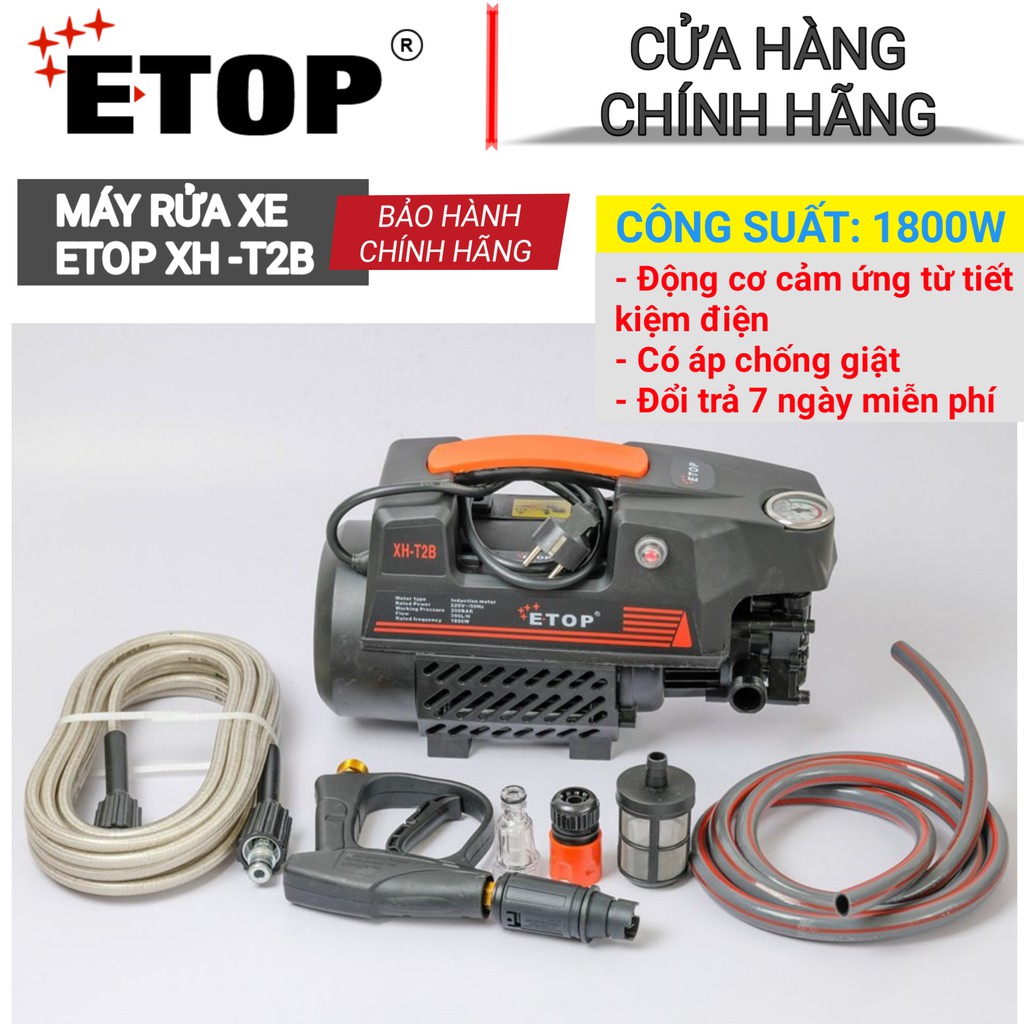 Máy rửa xe - Máy rửa xe có áp chống giật - Công suất 1800w - Máy rửa xe chính hãng tiết kiệm điện