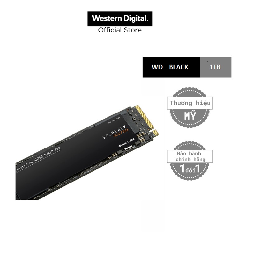 SSD WD Black SN750 1TB NVME M.2 2280 - WDS100T3X0C