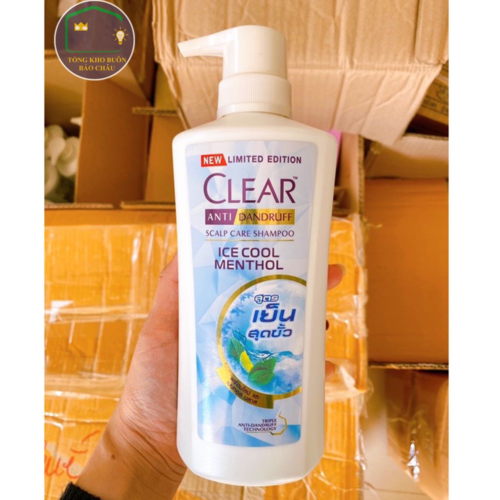 Dầu gội Thái Lan Clear Ice Cool Menthol bạc hà mát rượi 480ml