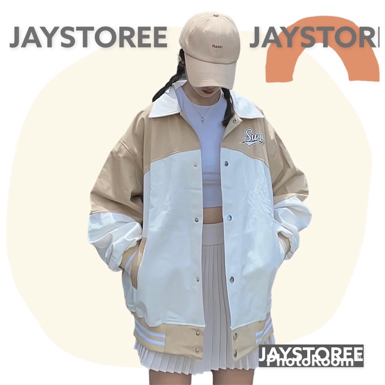 Áo Khoác Bomber STUDIO Jacket Form Rộng Vải Kaki Dày Dặn Phong Cách Ulzzang Unisex  Nam nữ unisex  Jaystoree