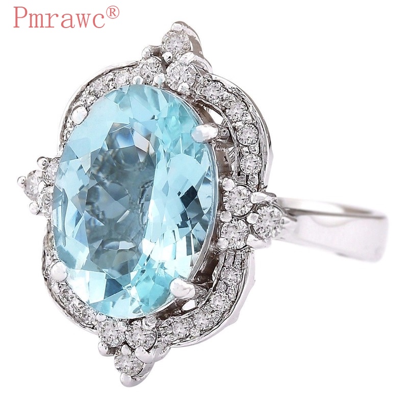 (Bán Sỉ) Nhẫn Đính Đá Topaz Xanh Sang Trọng