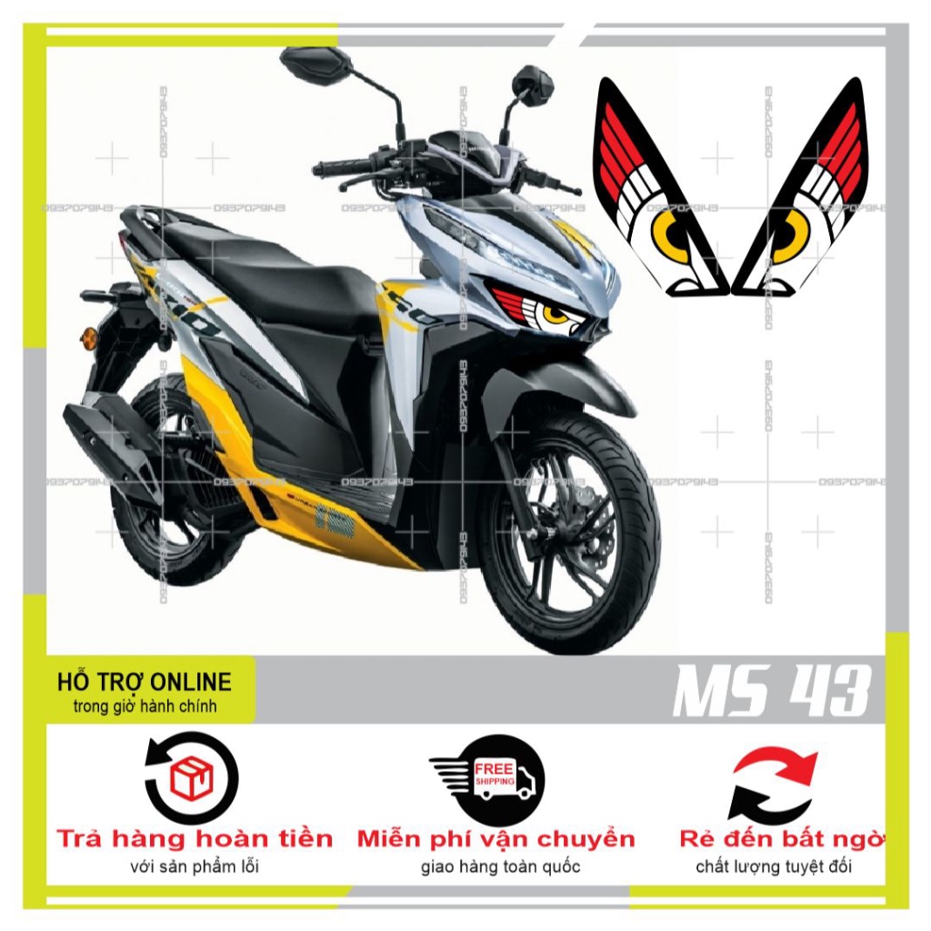DECAL DÁN ĐÈN SƯƠNG MÙ XE VARIO 2020 (DECAL TRONG SUỐT) MS 43 - DUNG DECAL
