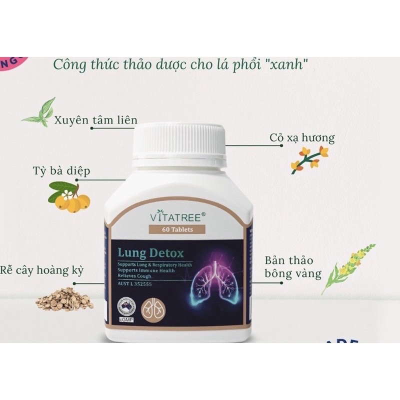 VIÊN LUNG DETOX VITATREE LỌ 60V CHÍNH HÃNG