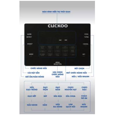 Nồi cơm điện tử Cuckoo 1.8L - CR 1010F -  Hàng chính hãng (Bảo hành 12 tháng)