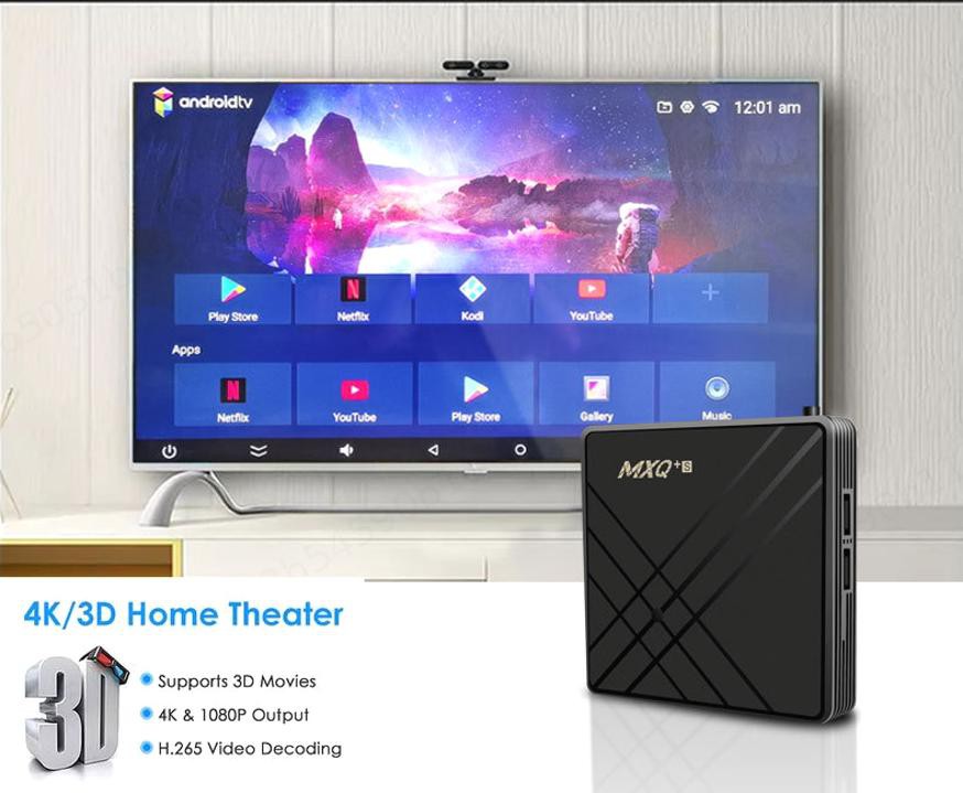 Đầu Tv Box Thông Minh Mx Android 9.0 Amlogic S905 Mx + S Qpro 4k 1gb + 8gb Và Phụ Kiện