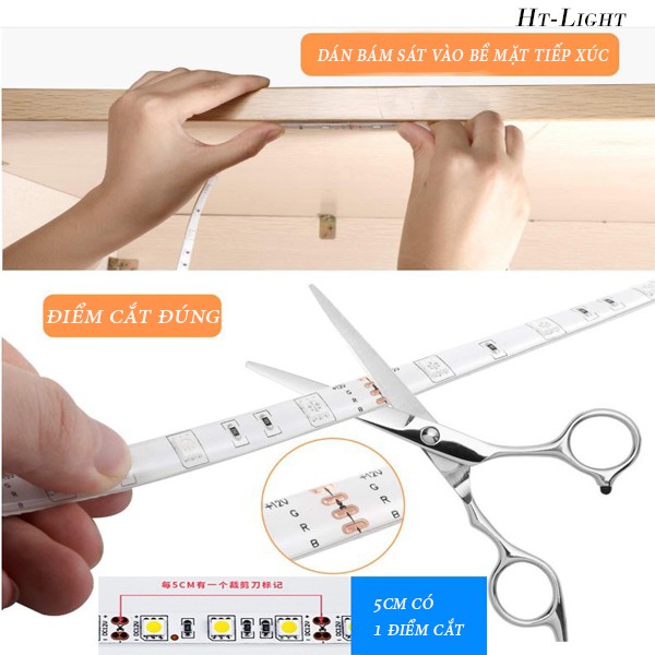 5m Dây LED đơn sắc dán máy tính, tivi, trang trí nhà cửa