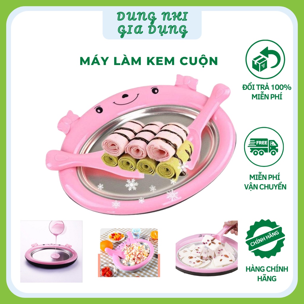 Máy Làm Kem Cuộn Thái Lan Mini Tại Nhà Hình Thú Siêu Dễ Thương Máy Làm Kem Mini