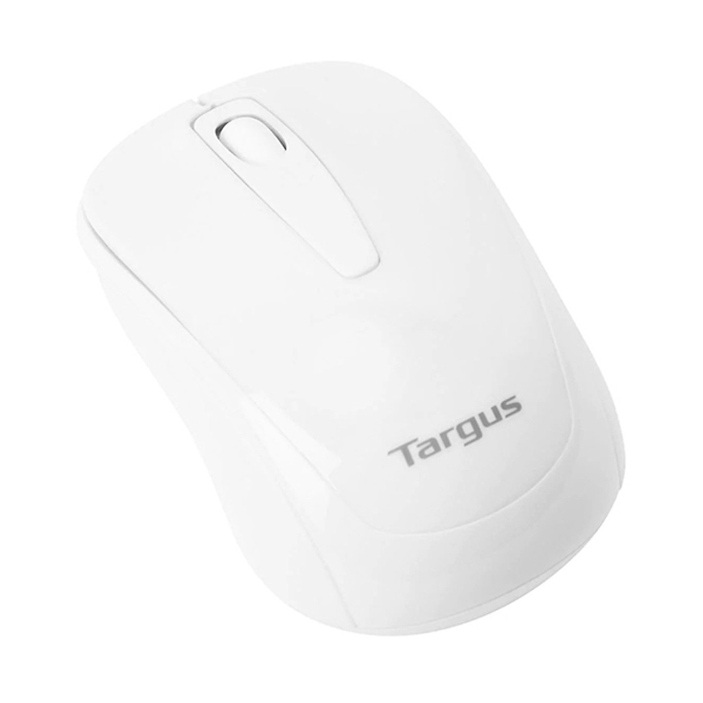 Chuột không dây Targus W600 White - USB 2.4GHz, thiết kế thuận 2 tay, phù hợp PC/ Laptop - Hàng chính hãng