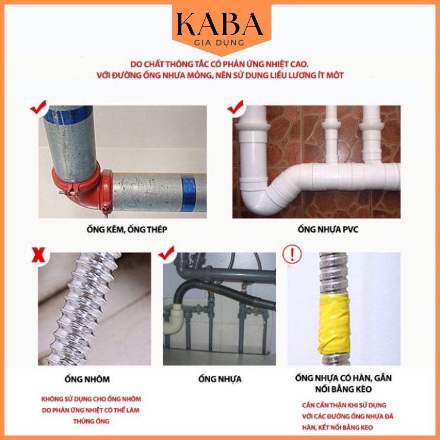 Bột Thông Tắc Cống Cực Mạnh Bột Thông Bồn Cầu Thần Thánh Thông Tắc Cống, Đường Ống, Bồn Rửa Mặt KABA