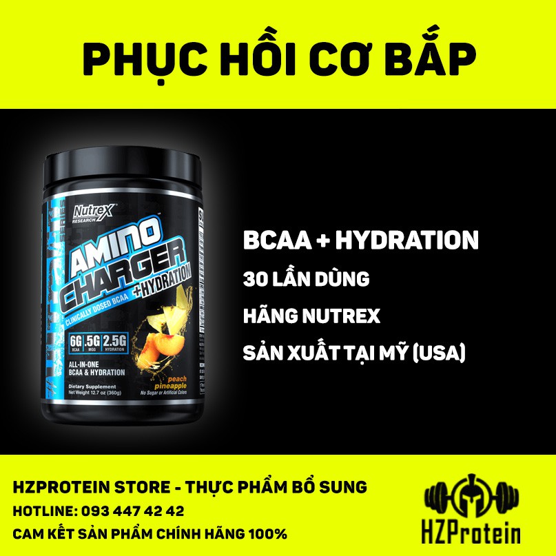 NUTREX AMINO CHARGER - BỔ SUNG ĐIỆN GIẢI, PHỤC HỒI CƠ (30 LẦN DÙNG)