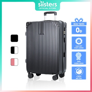 Vali Kéo Du Lịch Nhựa PC ABS Size 20/24/26 inch Màu Đen Trắng Hồng Siisters