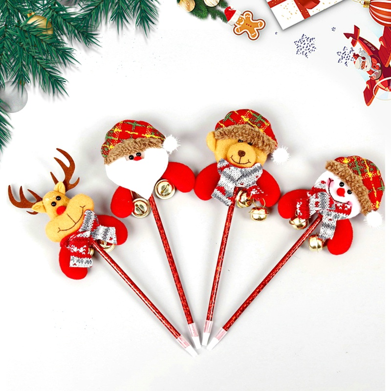 Bút Bi Hình Ông Già Noel / Người Tuyết / Tuần Lộc Nhỏ Xinh Sáng Tạo Làm Quà Tặng Giáng Sinh Cho Bé