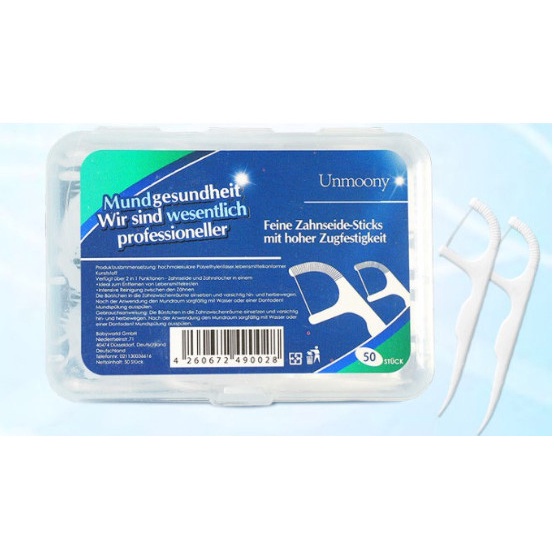 Tăm chỉ nha khoa Unmoony, hộp 50 cái, Đức