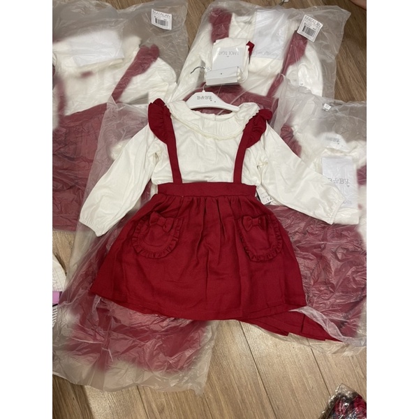 Sét váy đỏ cho bé kèm quần tất Matalan săn sale