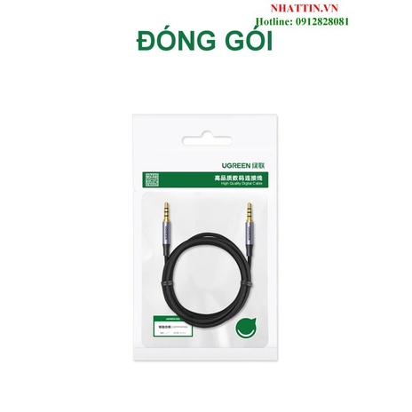 Cáp âm thanh AUX 3.5mm 2 đầu dương 4 cực bện nylon hỗ trợ mic Ugreen cao cấp