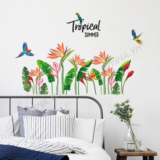 Decal dán tường Hàn Quốc- trang trí phòng ăn, phòng ngủ, phòng khách, quán cafe, văn phòng-Chân tường hoa chuối