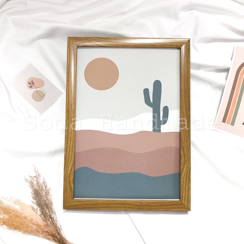 (Tặng kèm tranh)Khung ảnh phong cách Vintage Minimalism Bắc Âu Tối Giản