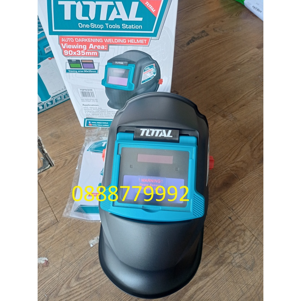 Mặt nạ hàn điện tử TOTAL TSP9309 Mặt nạ hàn tự động vùng quan sát 90×35mm, kích thước vùng tối 110×90×9mm - Chính hãng