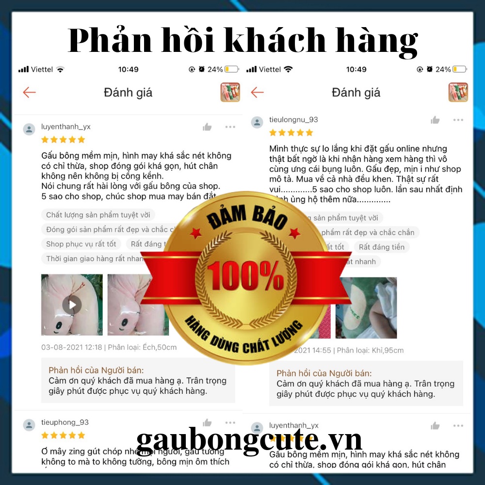 Gối ôm Thú Nhồi Bông Ếch Thỏ Khỉ nhỏ dễ thương cao cấp chất Siêu Mịn Co Dãn 4 Chiều 50cm - 95cm