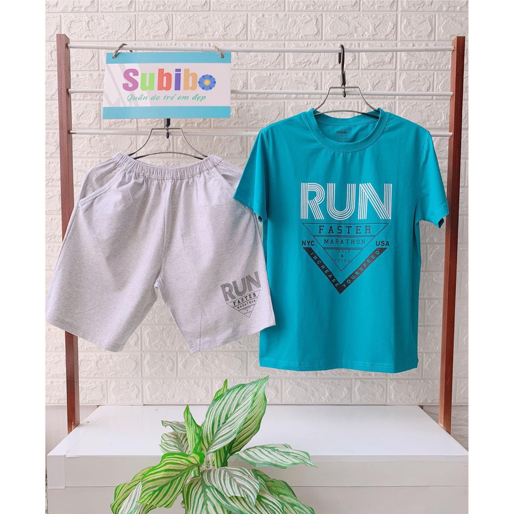 Đồ bộ có tay trẻ em mẫu RUN 100% thun cotton cao cấp