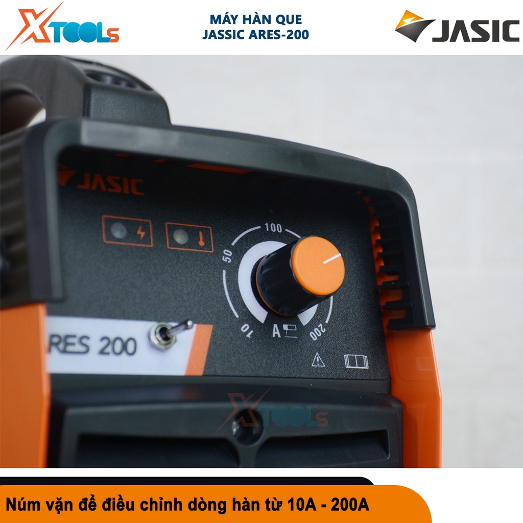 Máy hàn que Jasic ARES-200, máy hàn TIG quẹt, dòng hàn 10A - 200A, đường kính que 1.5mm - 5.0mm [CHÍNH HÃNG][XTOOLS]
