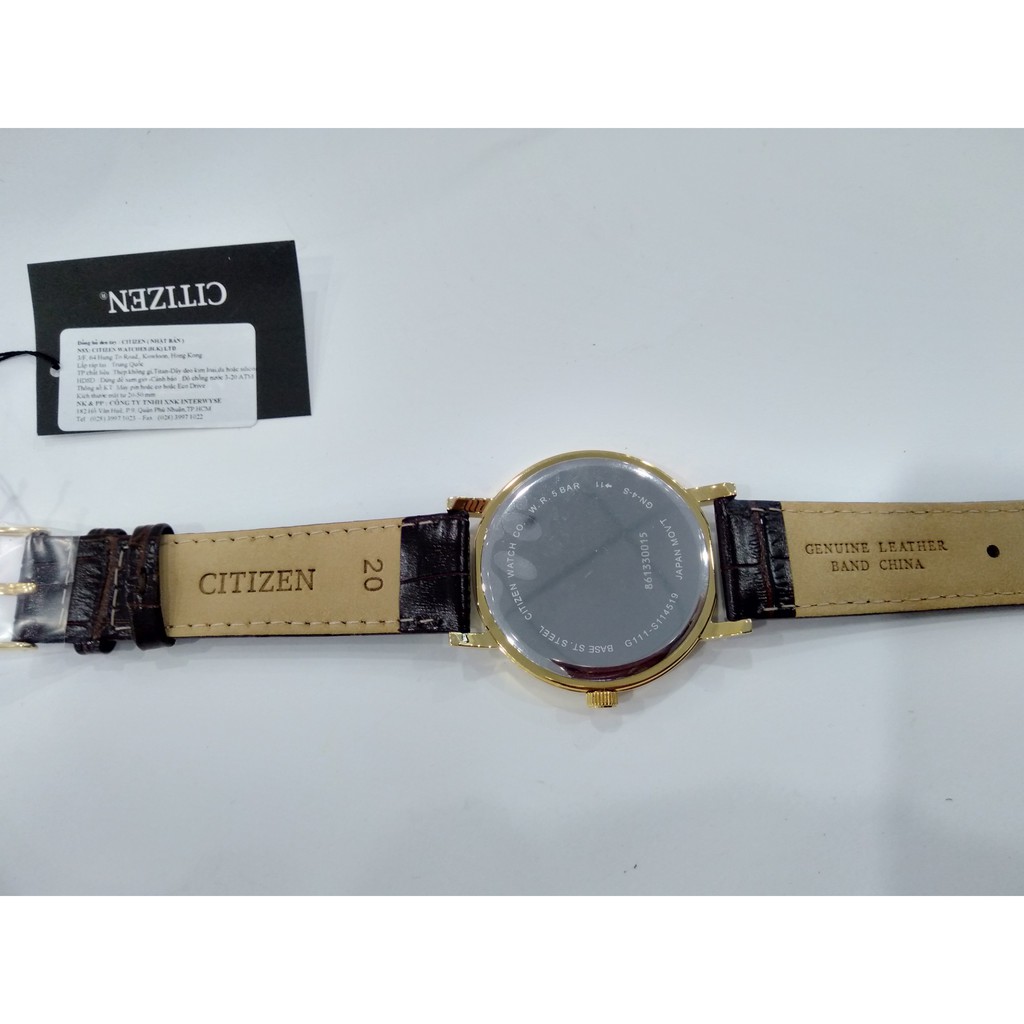 Đồng hồ nam Citizen chính hãng BI5072-01A, dây da