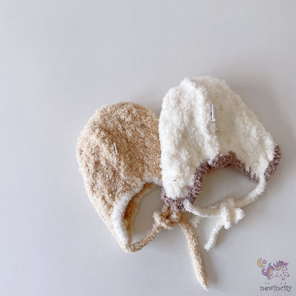 Mũ len trùm tai giữ ấm kiểu Hàn Quốc cho bé