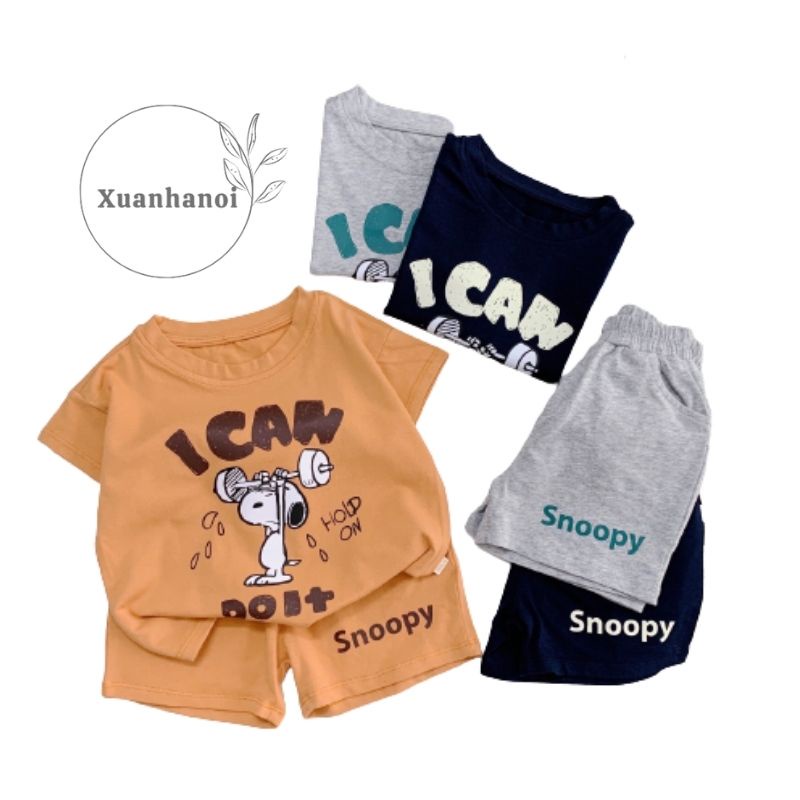 Bộ bé trai cotton cun Snoopy XHN889