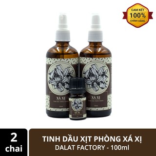 Bộ 2 chai tinh dầu xịt phòng hương Xá xị - Loại 100ml - Tặng lọ tinh dầu đốt 5ml - Dalat Factory