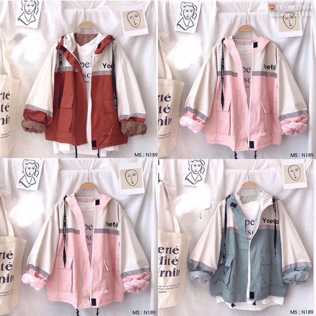 🌵 𝐓𝐡𝐞𝐔𝐥𝐳𝐳𝐚𝐧𝐠 🌵 042 Áo Khoác Kaki 2 Lớp Phối Màu Thêu Chữ (Kèm Video, Hình Chụp Thật) | BigBuy360 - bigbuy360.vn