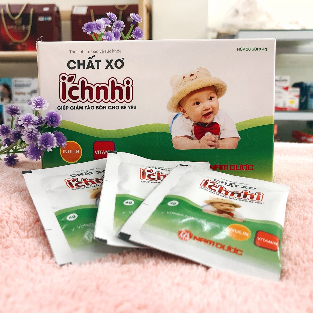Chất Xơ Ích Nhi, Cốm Chất Xơ Hòa Tan Cho Bé, Giảm Táo Bón, Đầy Hơi, Chướng Bụng, Khó Tiêu (Hộp 20 Gói)
