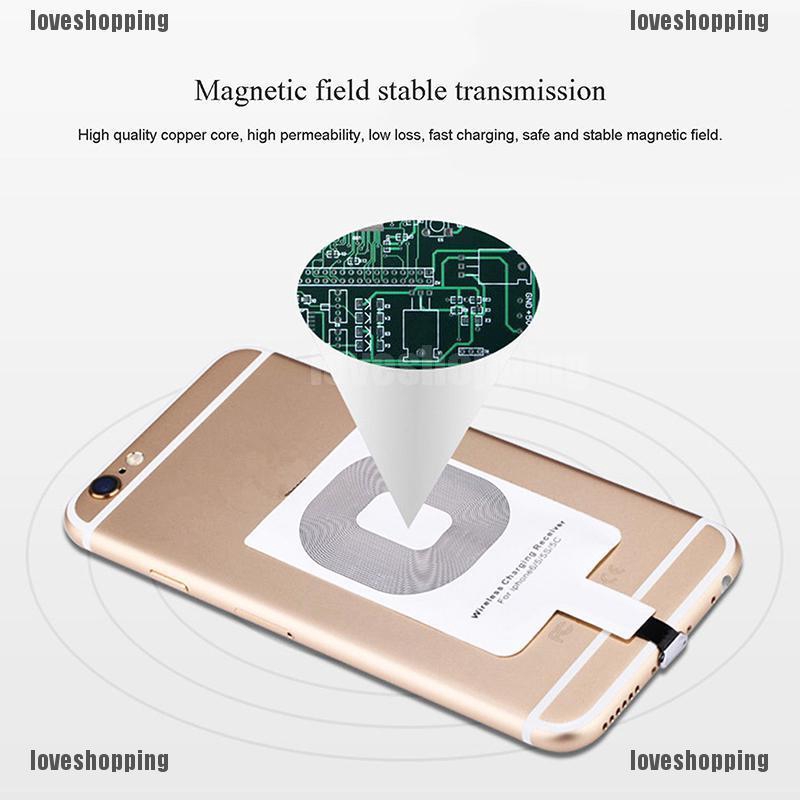 LOVE Qi Wireless Charger Adapter Charging Receiver For iPhone Samsung Andriod Type-C