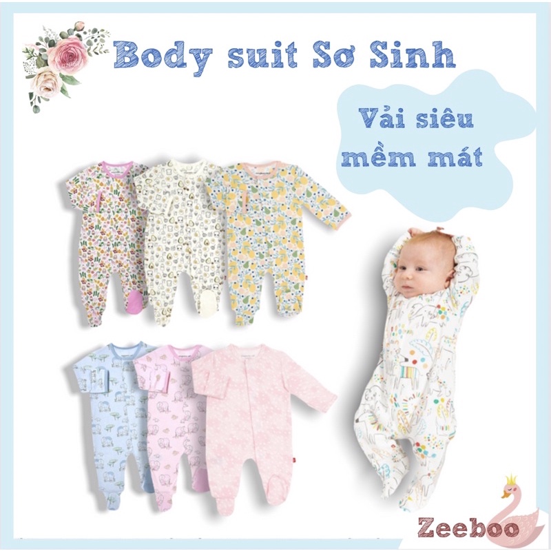 Bodysuit mềm mỏng cho bé sơ sinh, vải cực mát (Mangentic me hàng xuất dư, vải cotton cao cấp)
