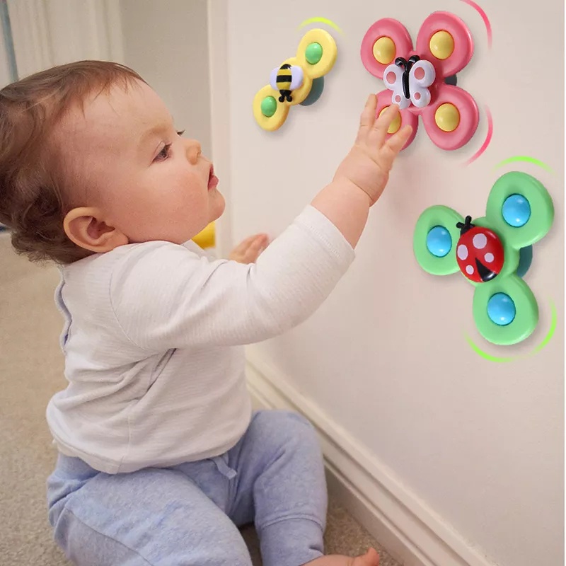 Set 3 Con Quay Spinner Vui Nhộn Cho Bé, Đồ Chơi Chong Chóng Dính Tường Spinner 2 3 4 Cánh