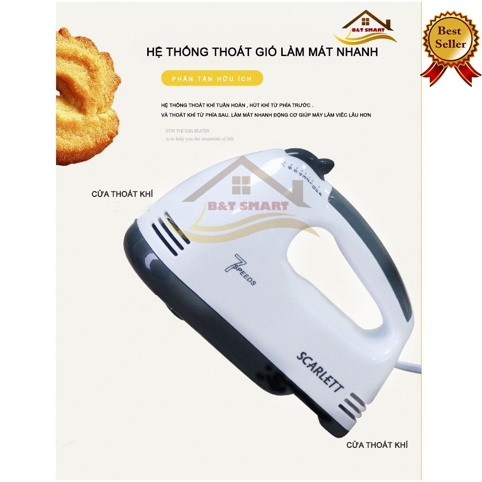 Máy Đánh Trứng Cầm Tay 7 Tốc Độ Công Suất 180W